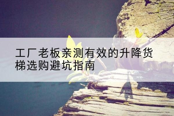 鸡东升降货梯怎么选-工厂老板亲测有效的升降货梯选购避坑指南