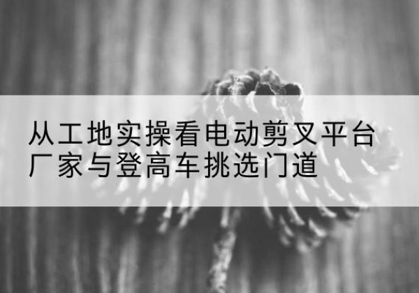 鸡东电动剪叉升降平台厂家-从工地实操看电动剪叉平台厂家与登高车挑选门道